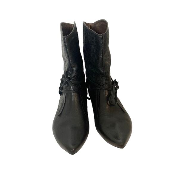 Vintage 80's Black Leather Boots - BOCAGE - Size 6 - Picture 6 of 11